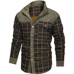 Men's Retro Check Pattern Stitching Warm Wanderer Jacket IV