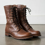 Men's Plain-Toe Leather Combat Boots